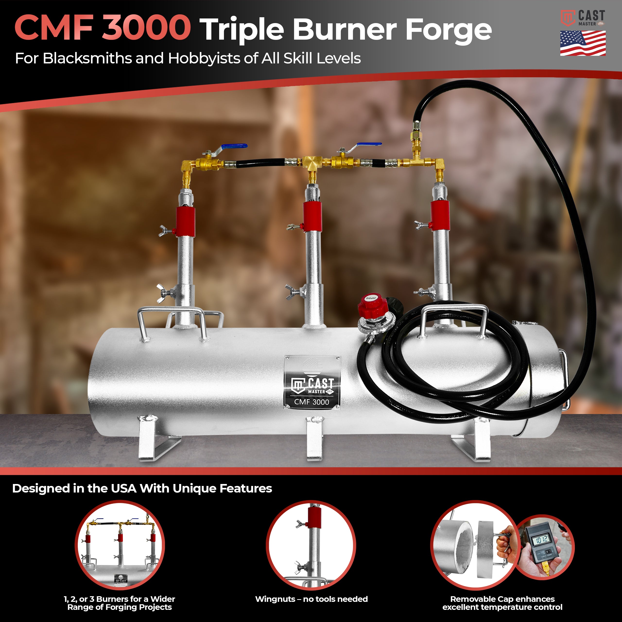 CMF 3000 Triple Burner Blacksmith Forge