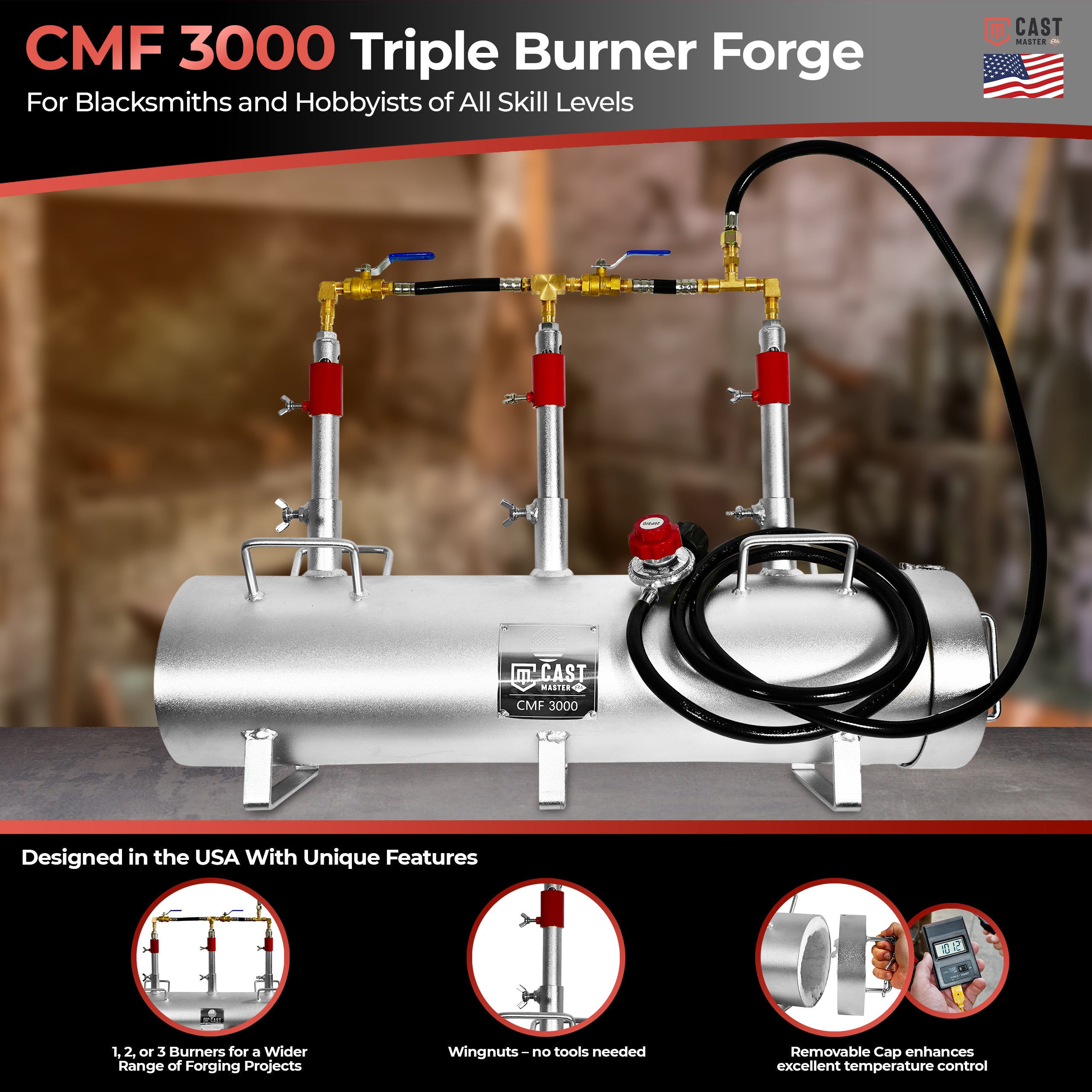 CMF 3000 Triple Burner Blacksmith Forge – CastMasterEliteShop