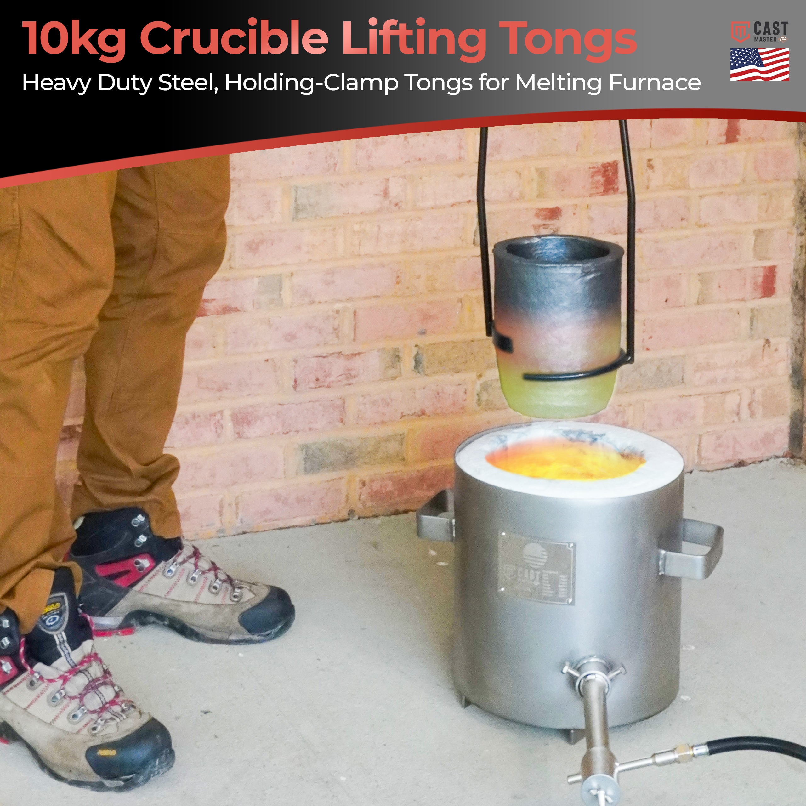 4KG-8 KG Crucible Tongs for Lifting and Pouring Gas Melting Furnace Casting  tool