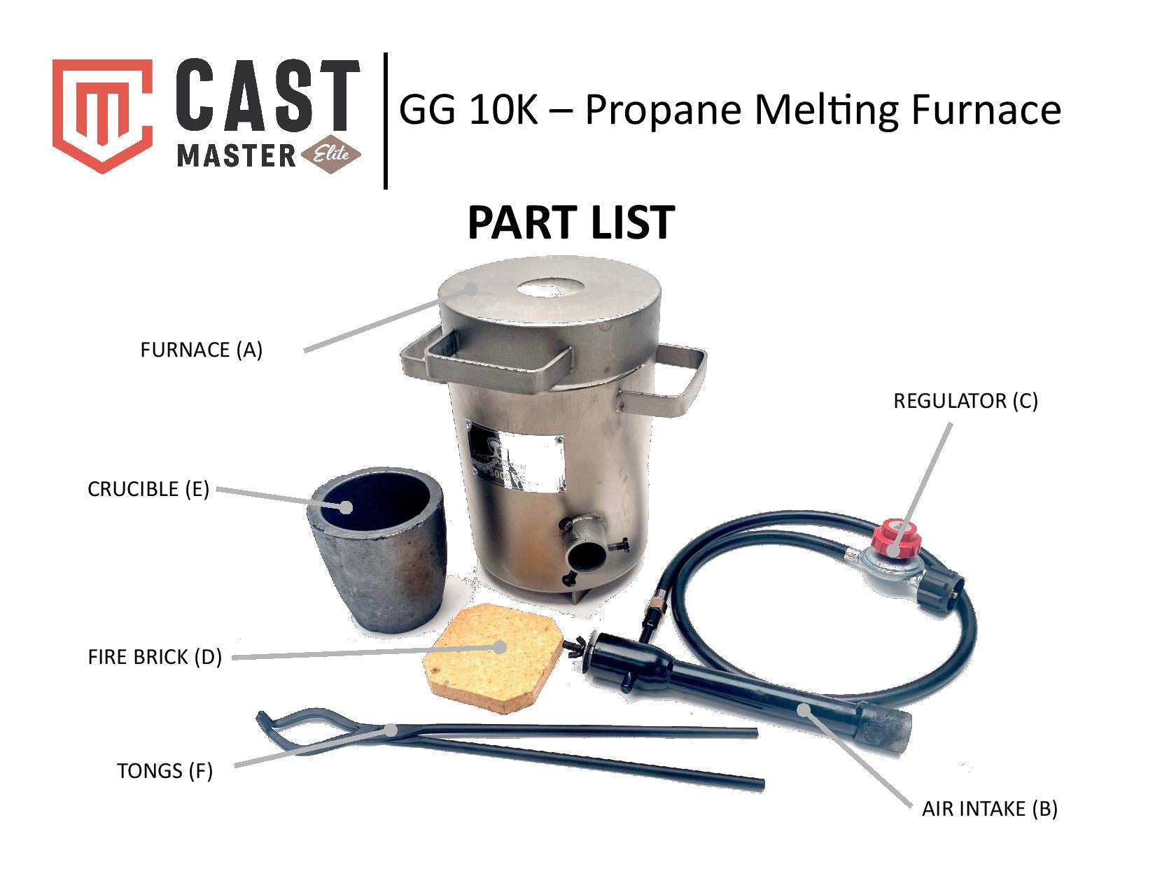 GG 10kg Deluxe Propane Melting Furnace Kit